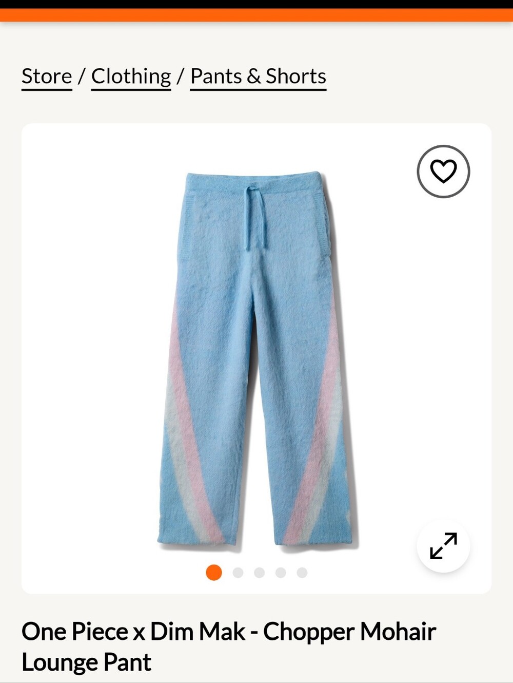 One Piece x Dim Mak "Chopper" Mohair Lounge Pants